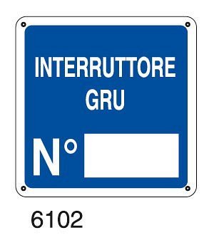 Interruttore gru numero - D - Alluminio 370x370 mm