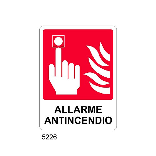 Allarme antincendio - C- Alluminio 230x310 mm - Conf 10 pz.