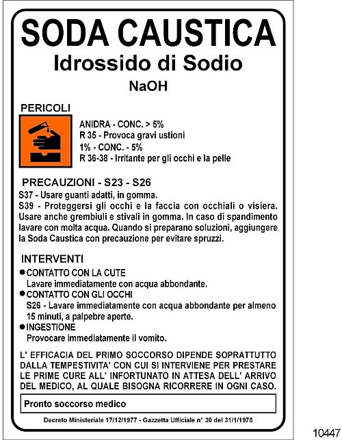 Soda Caustica - C - Alluminio -500x700 mm - Conf 10 pz