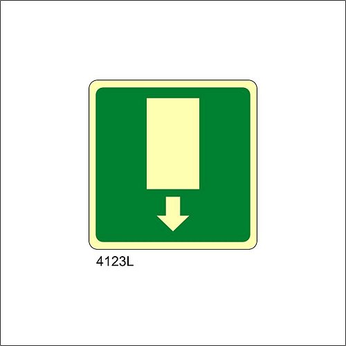 Uscita emergenza basso Luminescente - B - Adesivo Luminescente - 160x160 mm