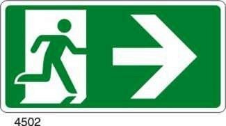 Uscita di emergenza a destra - A - Adesivo 240x120 mm