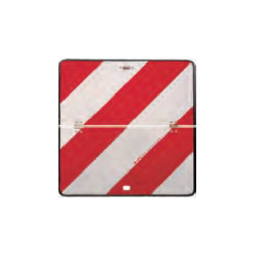 Pannello di sicurezza per veicoli agricoli, pieghevole orizzontale 423x423x0.8mm Classe 1 supporto in Lamiera - bordi in gomma