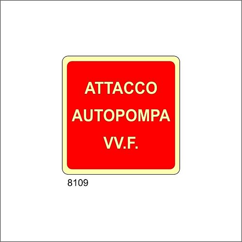 Attacco autopompa VV.F. Luminescente - A - Adesivo Luminescente - 120x120 mm