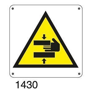 Pericolo schiacciamento mani - D - Alluminio 435x435 mm