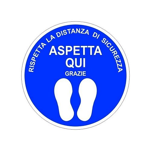 Rispetta la distanza di sicurezza Ø 300 mm - Blu