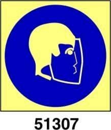 Wear face shield - indossare la visiera - B - ADL 150x150 mm