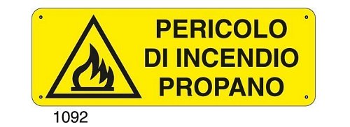 Pericolo di incendio propano - B - Alluminio 765x270 mm