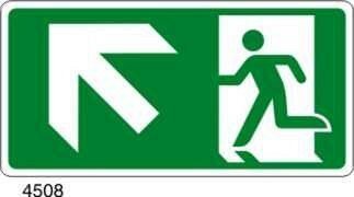 Uscita di emergenza in alto a sinistra - B - Alluminio 320x160 mm - Conf 10 pz.