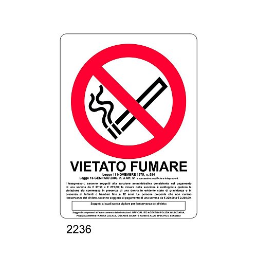 Vietato fumare - D - Alluminio 435x680 mm