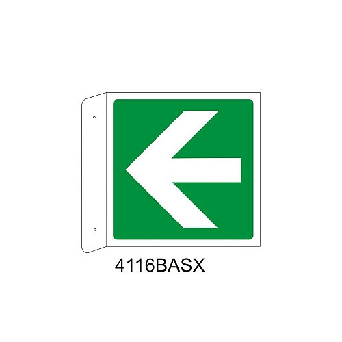 Direzione da seguire lato sinistro destro - Alluminio - C - 230x230mm - Bifacciale a Bandiera - Non Luminescente