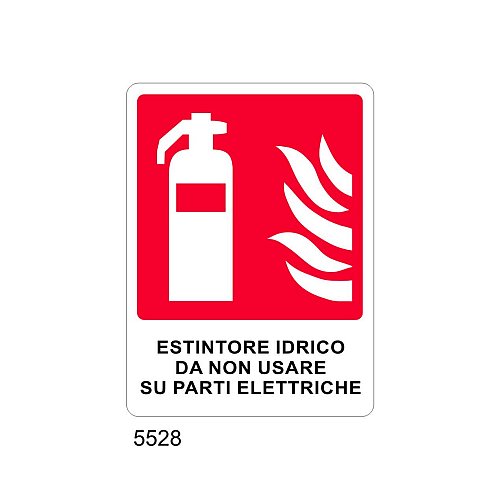 Estintore idrico da non usare su parti elettriche - C- Alluminio 230x310 mm - Conf 10 pz.
