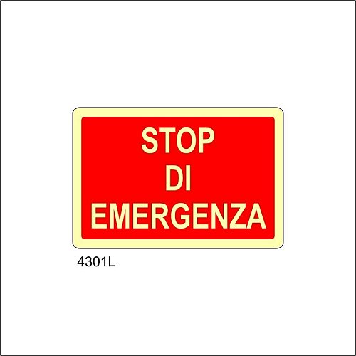 Stop di emergenza Luminescente - B - Alluminio Luminescente - 500x330 mm