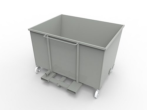 Benna Ribaltabile Rinforzata 1,5 m3 - Portata Kg 2000 - Grigio