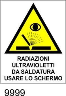 Pericolo radiazioni ultravioletti da saldatura - etichette - 25pz