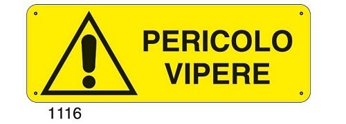 Pericolo vipere - D - Alluminio 1400x500 mm - Conf 10 pz.