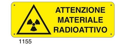 Attenzione materiale radioattivo - E - Alluminio 500x700 mm