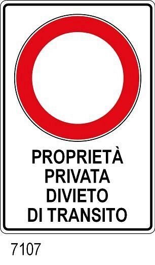Proprietà privata divieto di transito - B - Alluminio - 400x600 mm