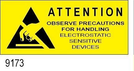 Attention observe precautions - A - PVC adesivo 25x60 mm - 50pz