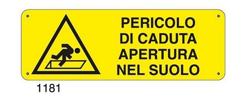 Pericolo di caduta apertura nel suolo - E - Alluminio 500x700 mm