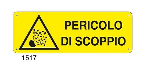 Pericolo di scoppio - B - Alluminio 765x270 mm - Conf 10 pz.