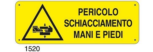 Pericolo schiacciamento mani e piedi - C - Alluminio 330x500 mm