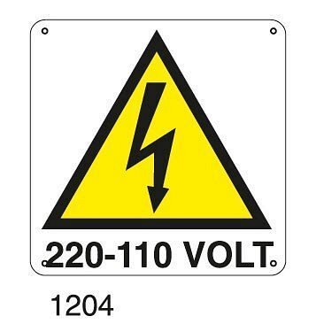 Pericolo 220-110 VOLT - C - Alluminio 360x360 mm - Conf 10 pz.