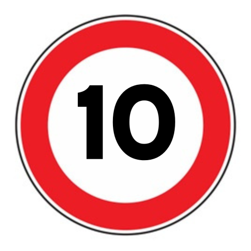 Limite massimo di velocità 10 km/h - B - Alluminio CL.1 60cm