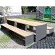 SET AMBURGO CON PANCHINE SENZA SCHIENALE LEGNO PREGIO